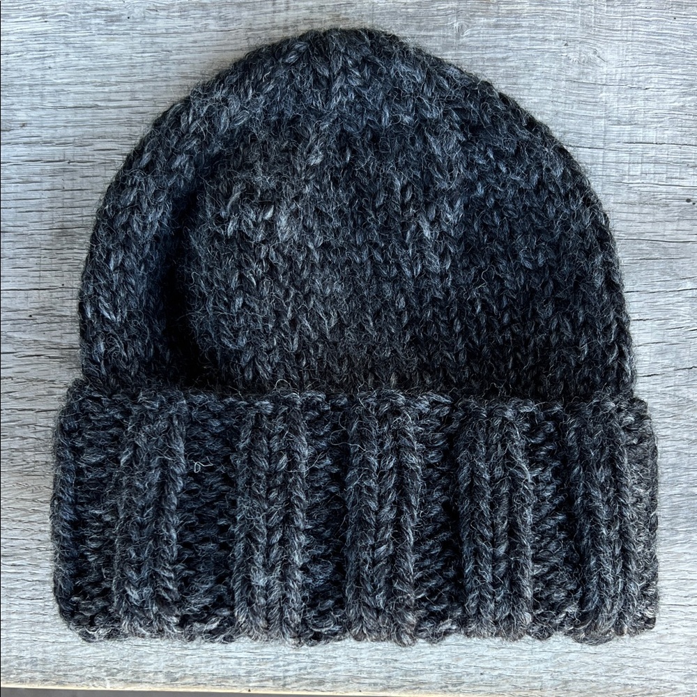 Classic Slate Gray Hand Knit Beanie